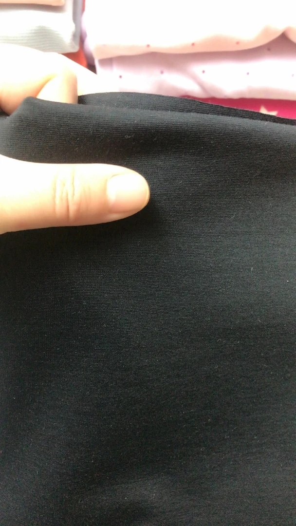 黑色锦棉罗马春夏薄款细密紧实四面弹幅宽1米45