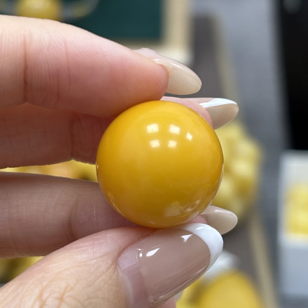 19.5mm 小妖珠宝天然原矿琥珀蜜蜡