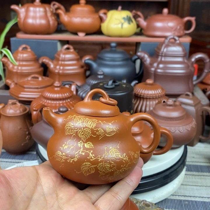 紫砂茶壶葫芦180cc原矿赵庄朱泥特价