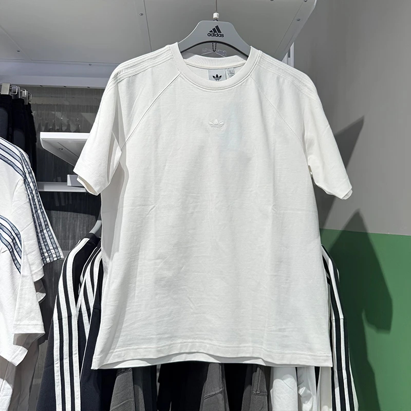 Adidas阿迪达斯三叶草男25夏新款短袖刺绣小标休闲半袖T恤JD3278