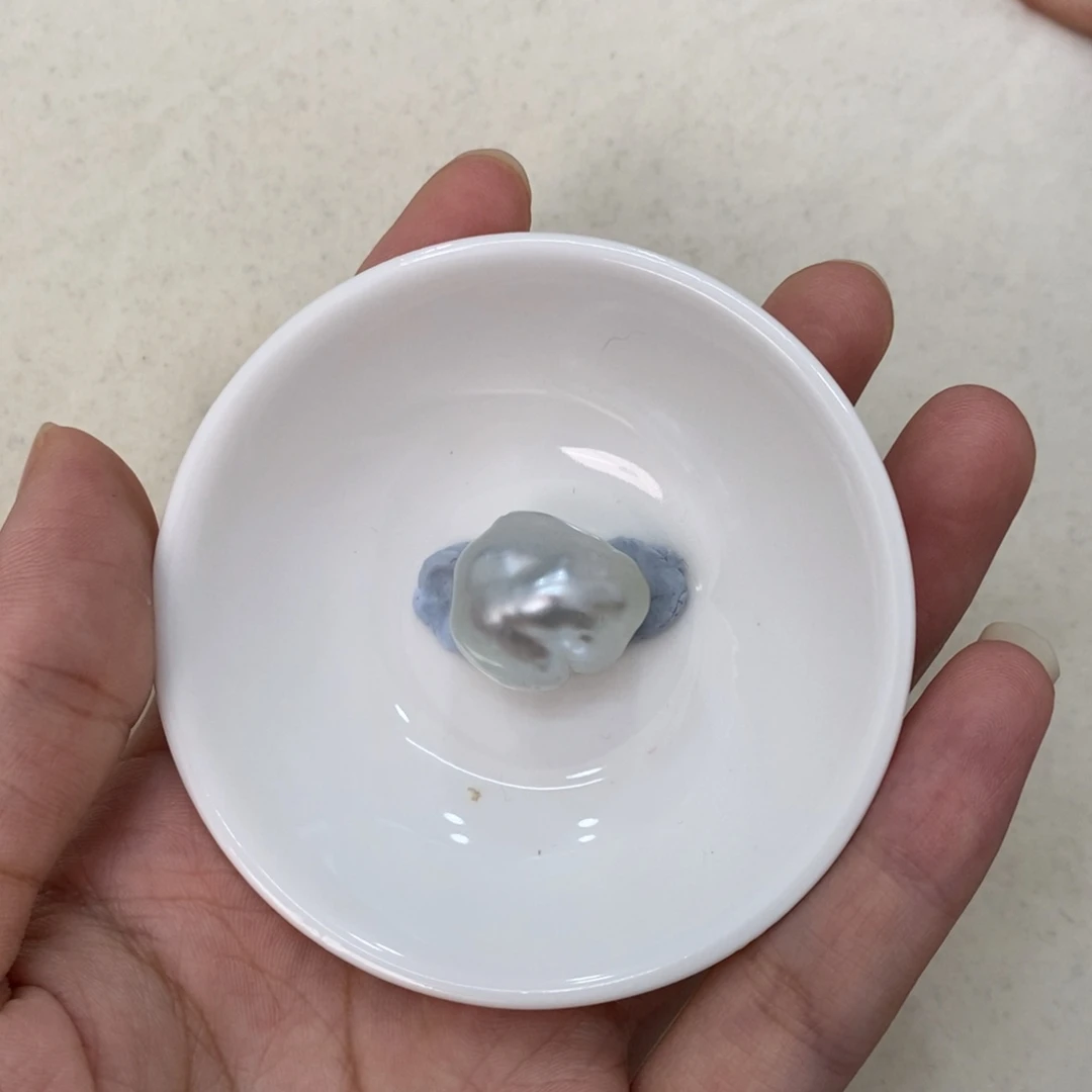 裸珠海水珍珠雷*?澳白裸珠19.5可定制瑶