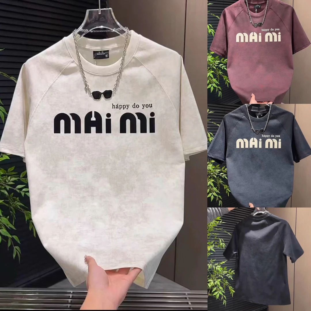 潮牌时尚宽松T恤简约百搭字母印花圆领短袖男士潮流休闲棉质半袖