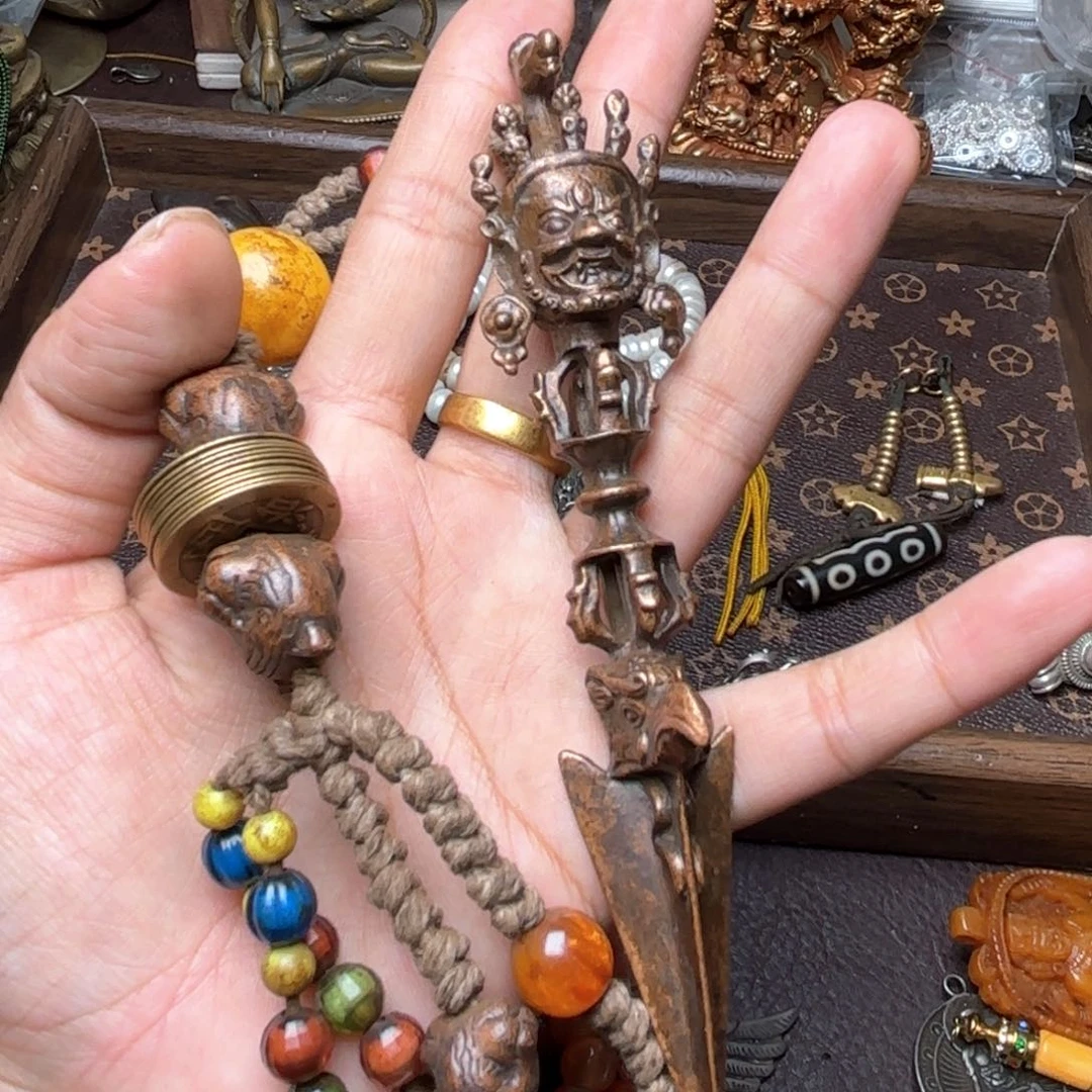 铜星月菩提吊坠项链