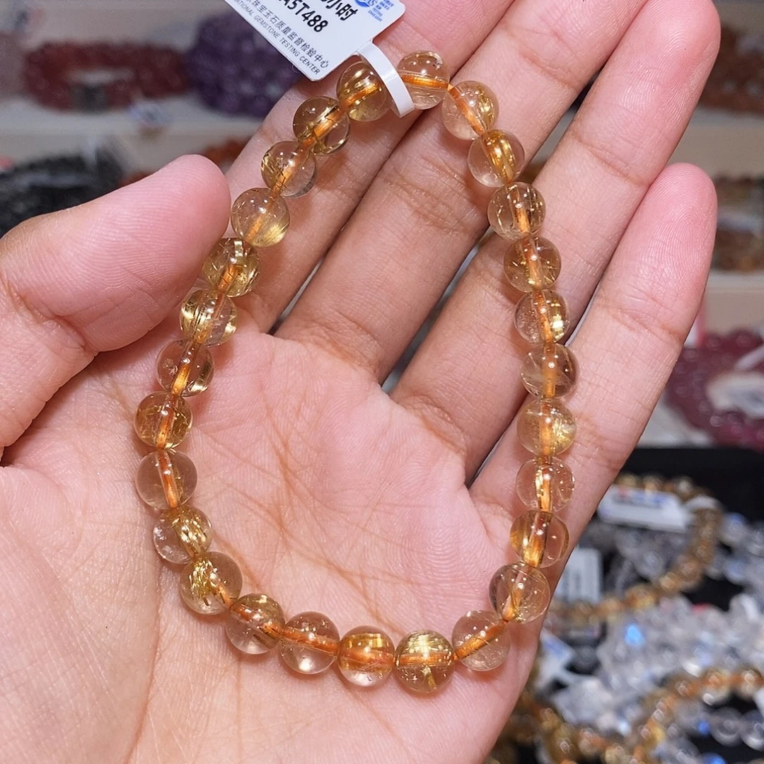 嗯****发晶手链未镶嵌发晶7mm