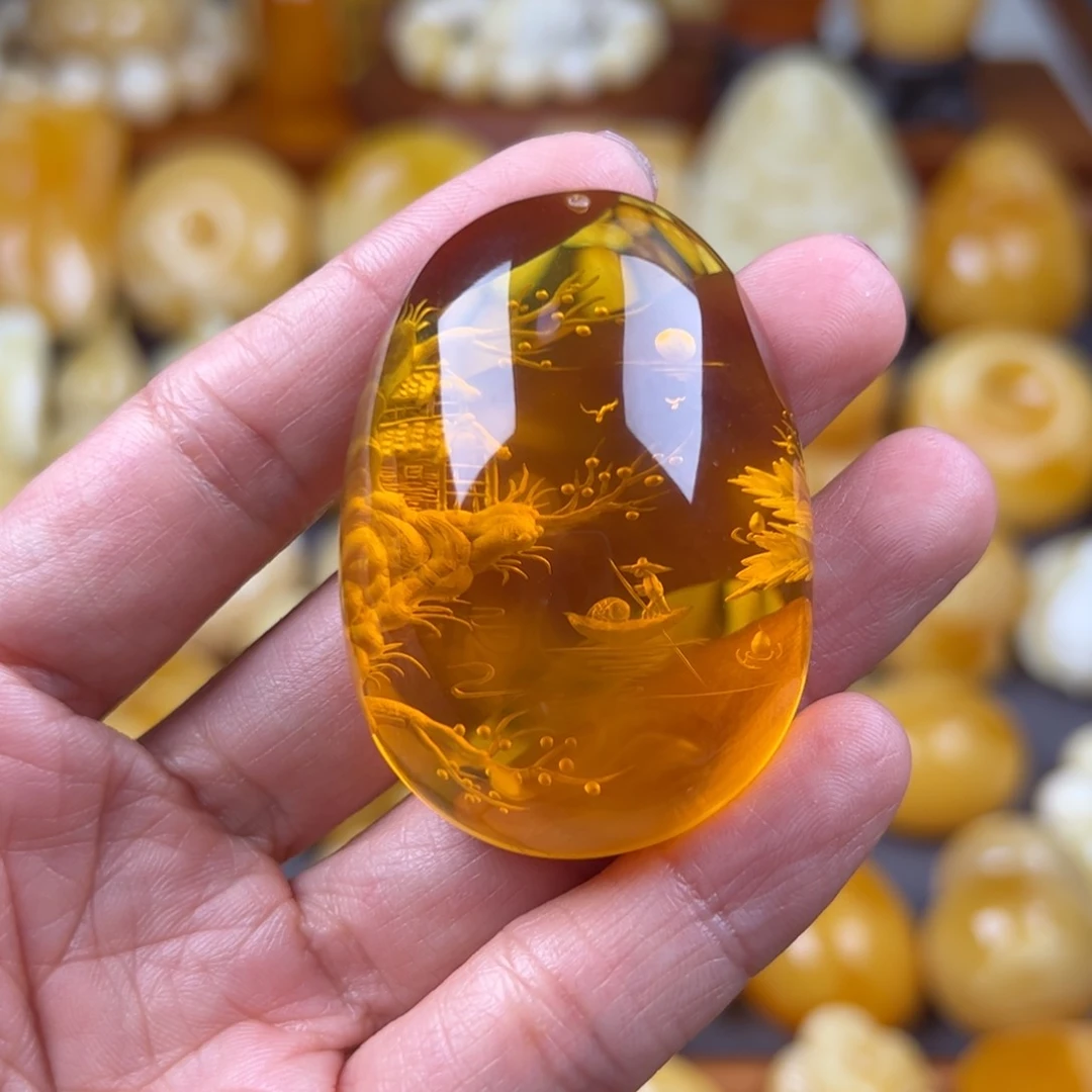 琥珀颈饰未镶嵌纯天然琥珀蜜蜡无优化
