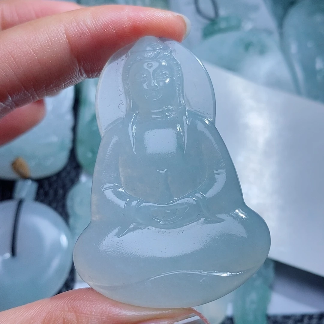 定制翡翠未镶嵌毛货付款后确认抛光