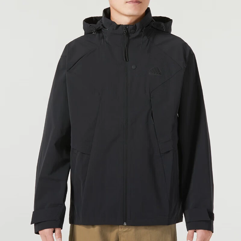 adidas/阿迪达斯外套男装冬季新款运动服宽松休闲梭织连帽夹克