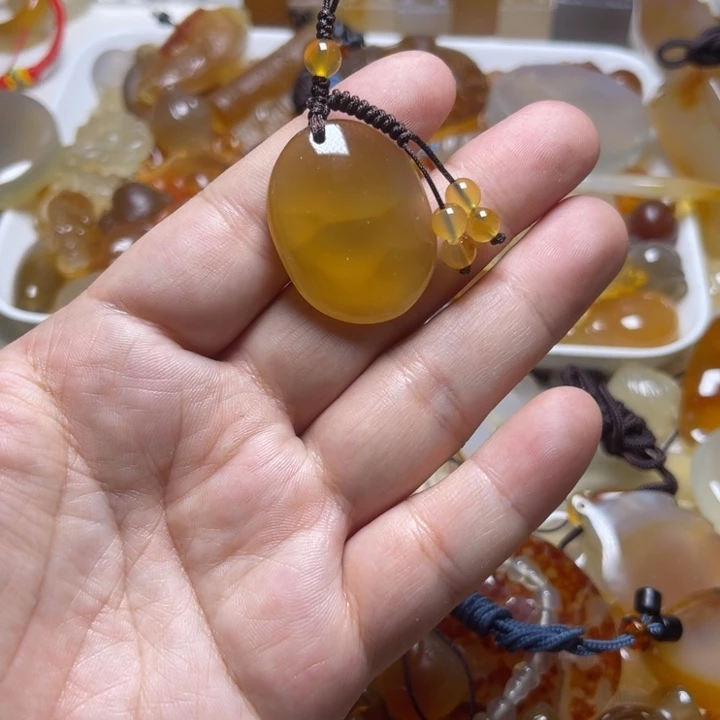 玛瑙/玉髓颈饰未镶嵌心*5536