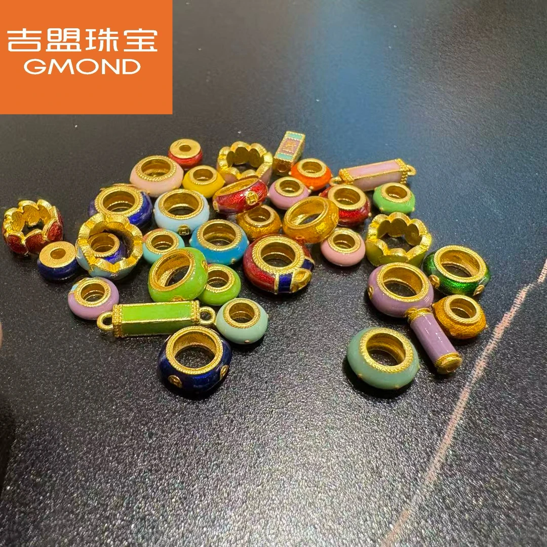 足金999珐琅跑环 按克卖 发顺丰（先鉴后发）