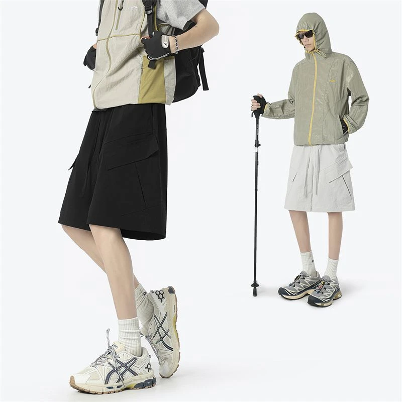 2025夏季新款冰丝速干五分休闲裤工装口袋设计男生户外运动款中裤