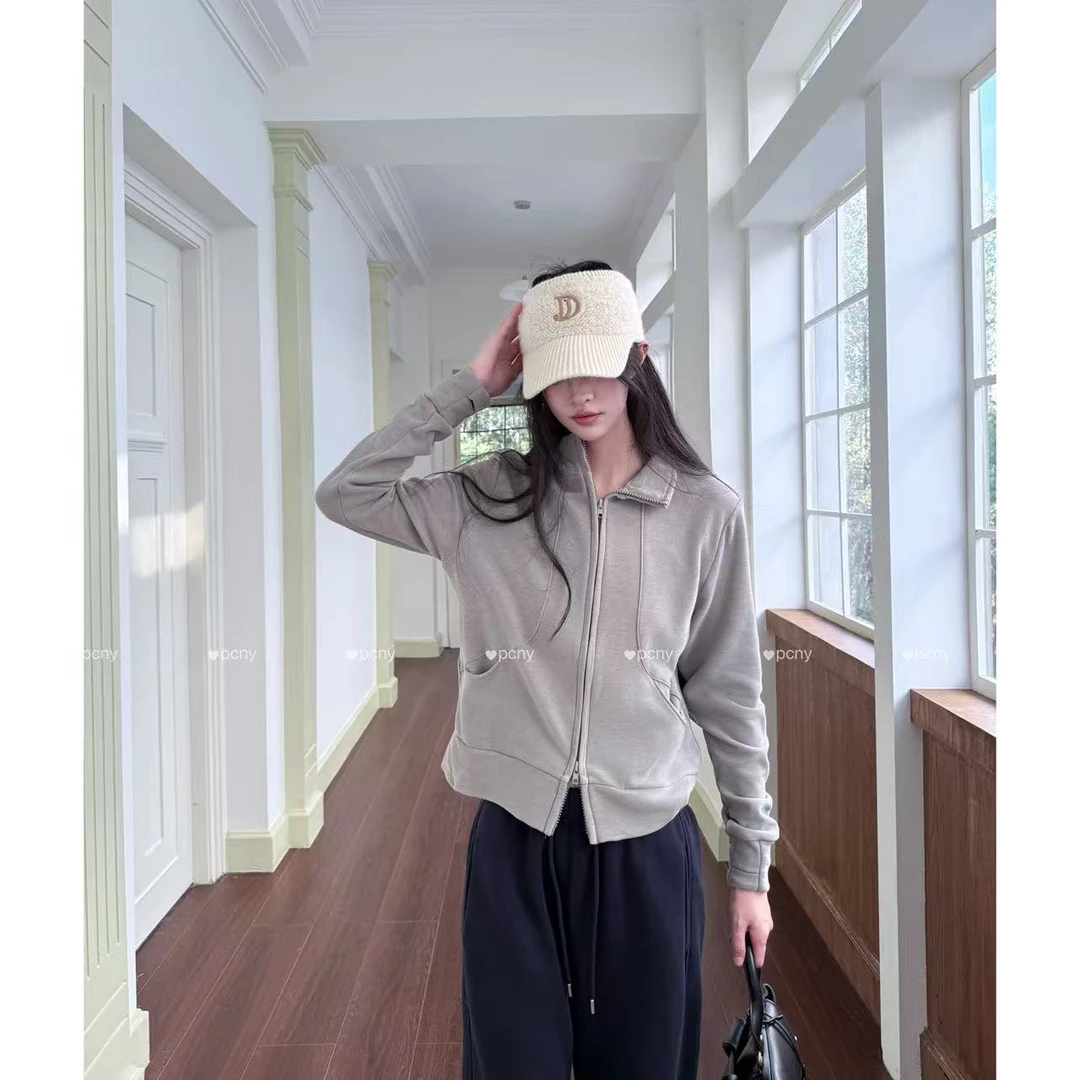 PCNY「归一美学」不理理秋季新款小众女装时尚抽绳连帽开衫外套