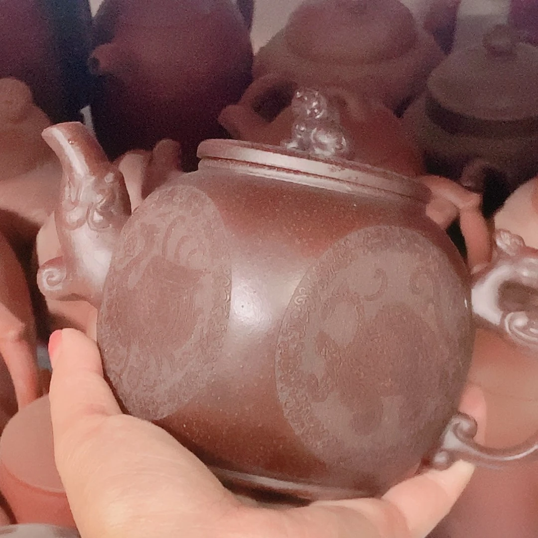 茶壶绿泥宜兴紫砂全手工制作