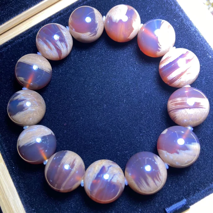 缅甸琥珀青瓷根蜜紫溶洞手串