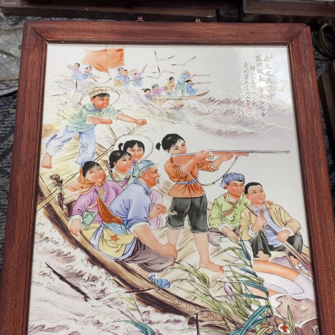 瓷片37*28厘米景德镇瓷板画柴窑烧制