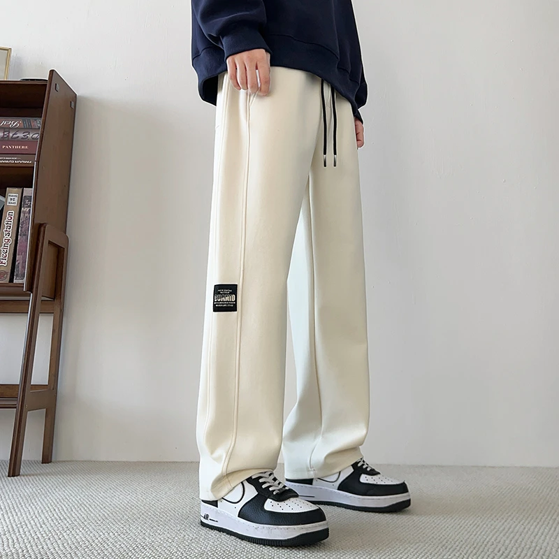 直筒休闲裤男夏季宽松垂感裤子男士阔腿卫裤男生春秋运动长裤男款