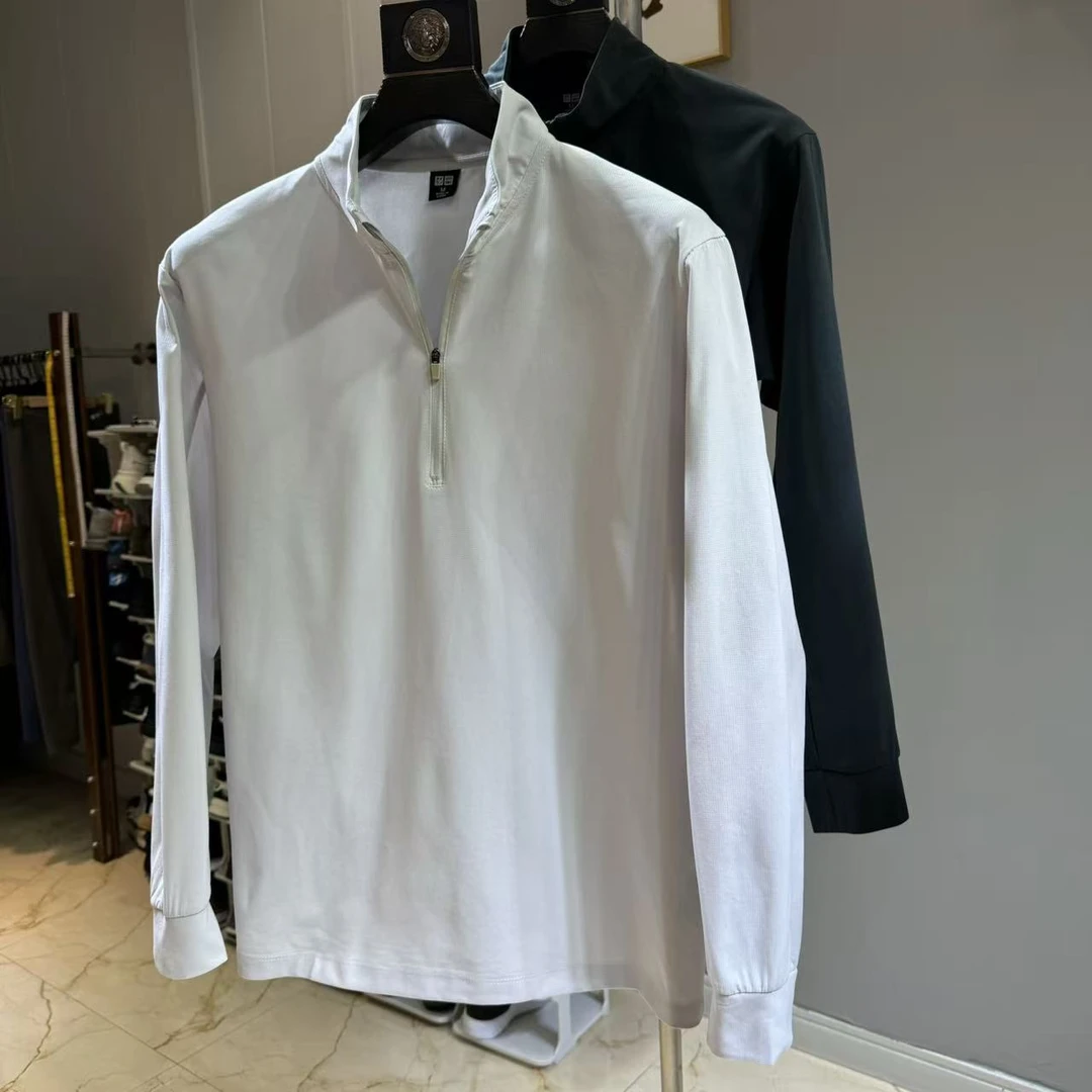 福利茑同款 早秋男士户外机能速干半拉链透气舒适运动T恤 打底衫