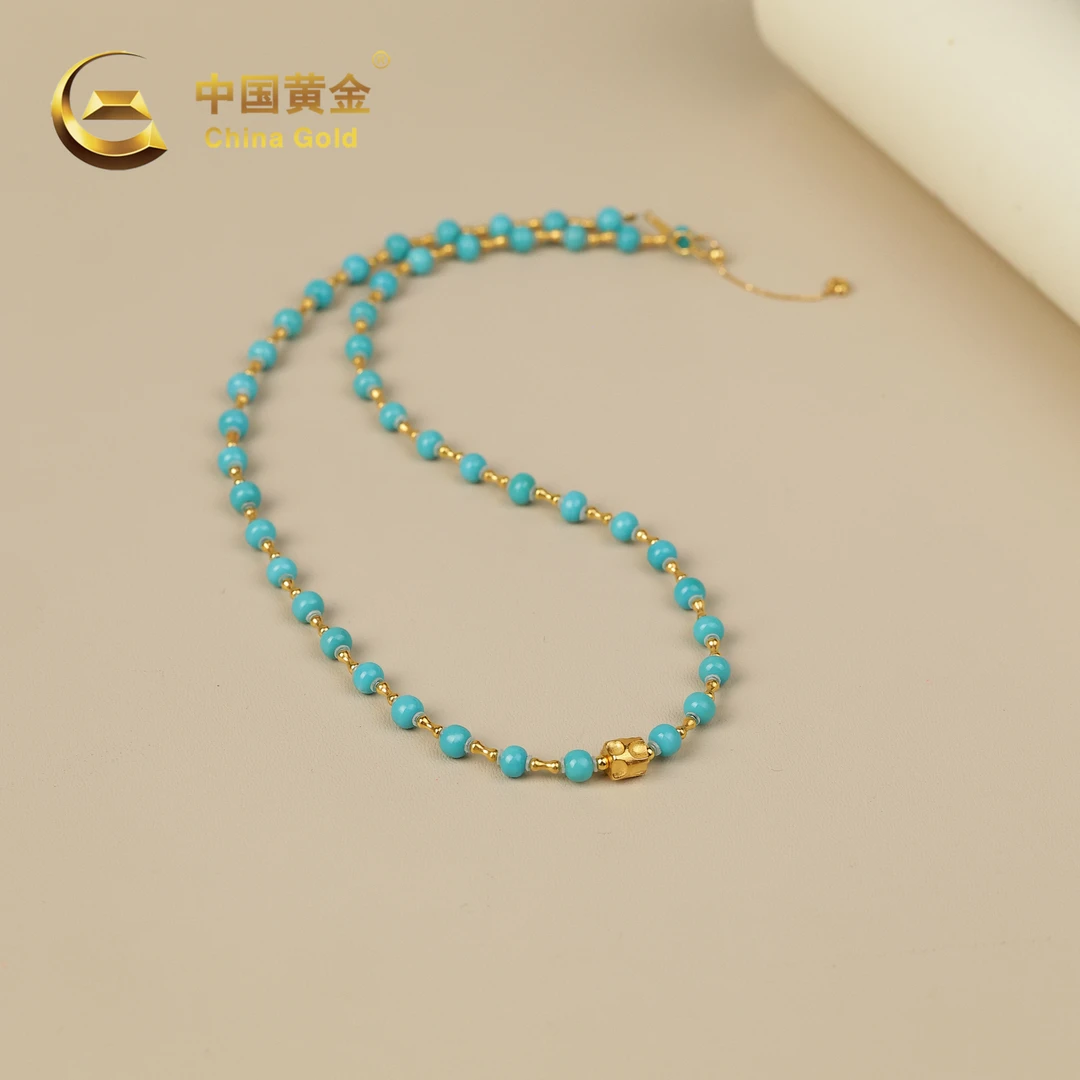 【中国黄金】欣澜 | 绿松*项链*18K金镶嵌-X2909-Y