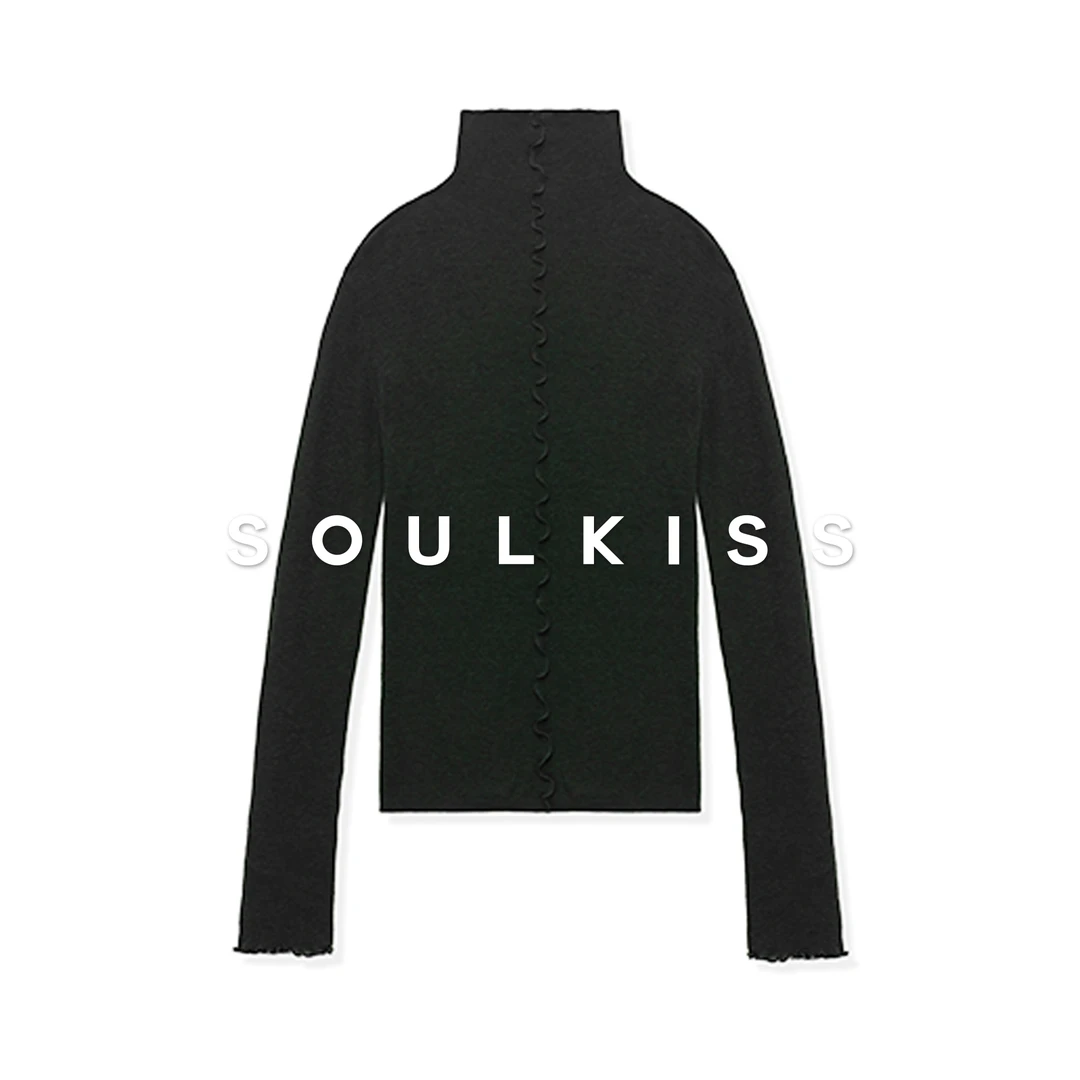 SOULKISS首发新品/限时7折 人手一件水溶真丝羊毛高领打底衫