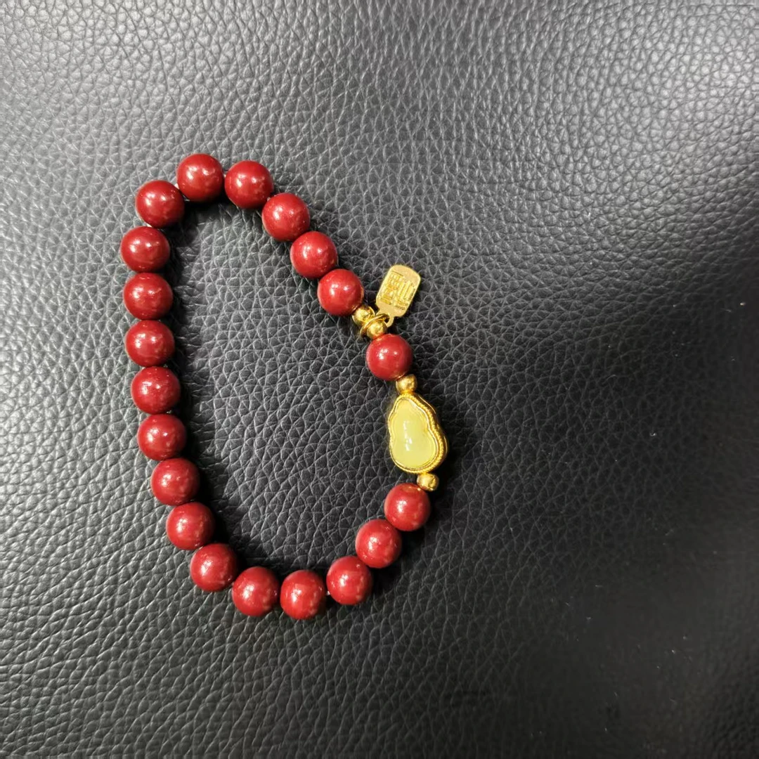 天然辰砂朱砂葫芦手串  YW069（无礼盒）
