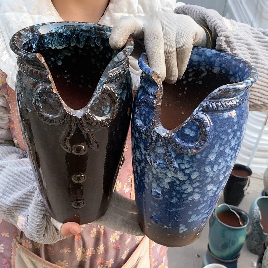 紫砂花盆瑕疵口14高25