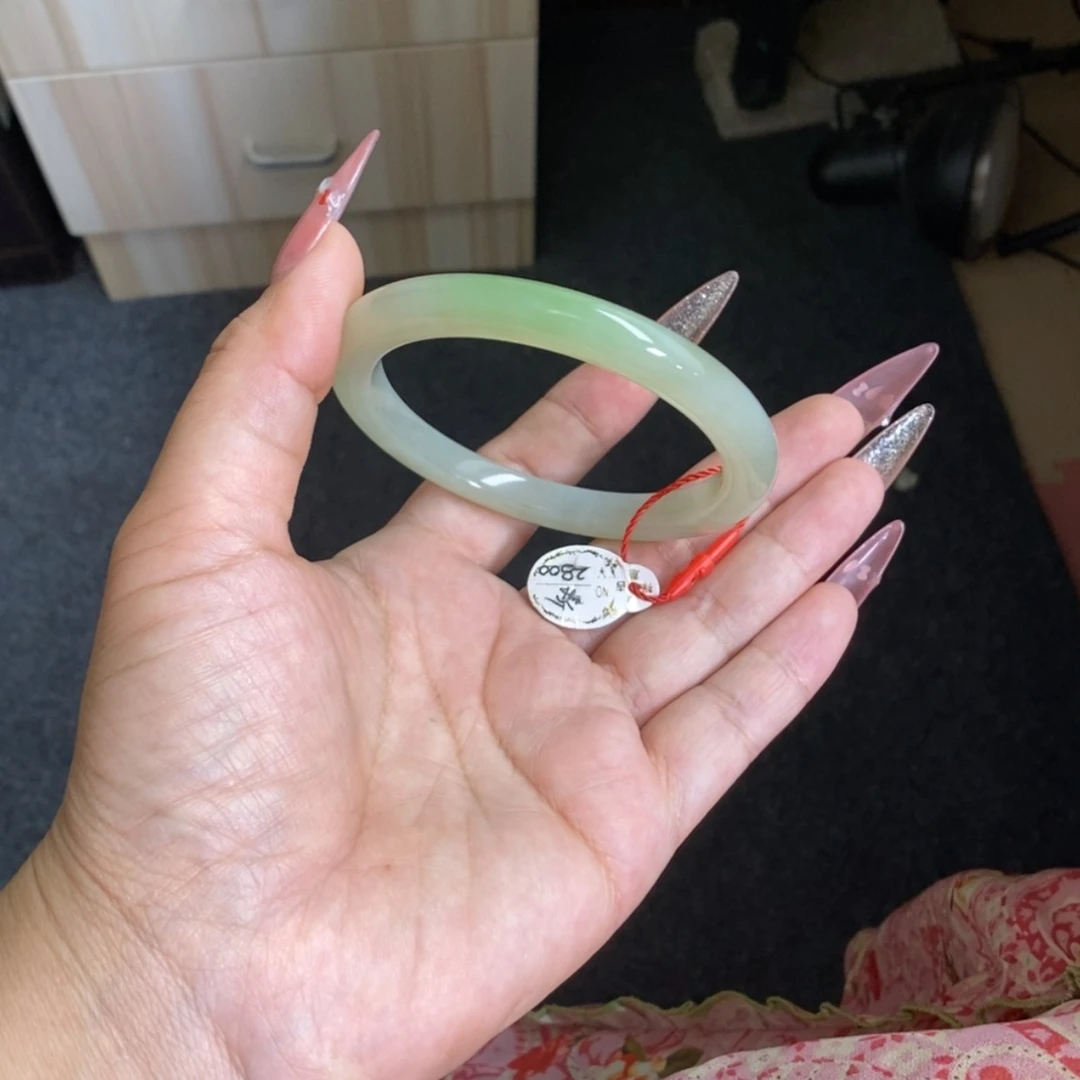 【闪购商品】和田玉手镯未镶嵌翠青美人条手镯