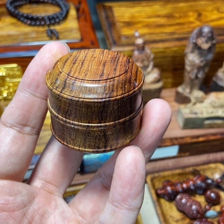 黄花梨/降香黄檀经典虎皮纹圆盒