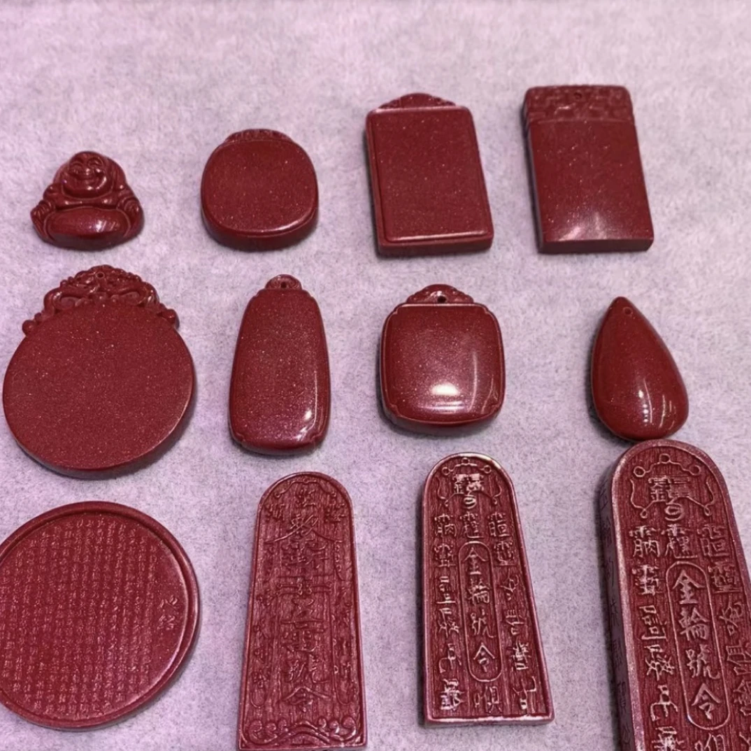 天然辰砂含辰砂工艺品正品朱砂十二生肖守护神本命佛吊坠男女吊饰