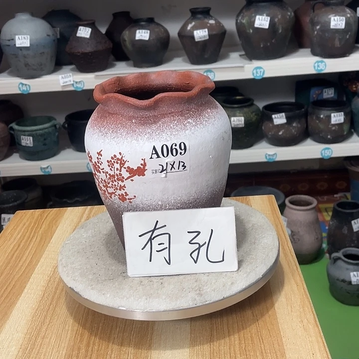红陶手工制作工艺花盆