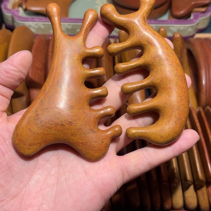 红砭石精品款多功能按摩梳