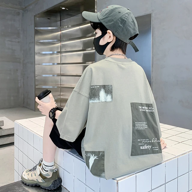 儿童装男童夏装短袖套装2025新款中大童夏季男孩运动夏款帅气时髦