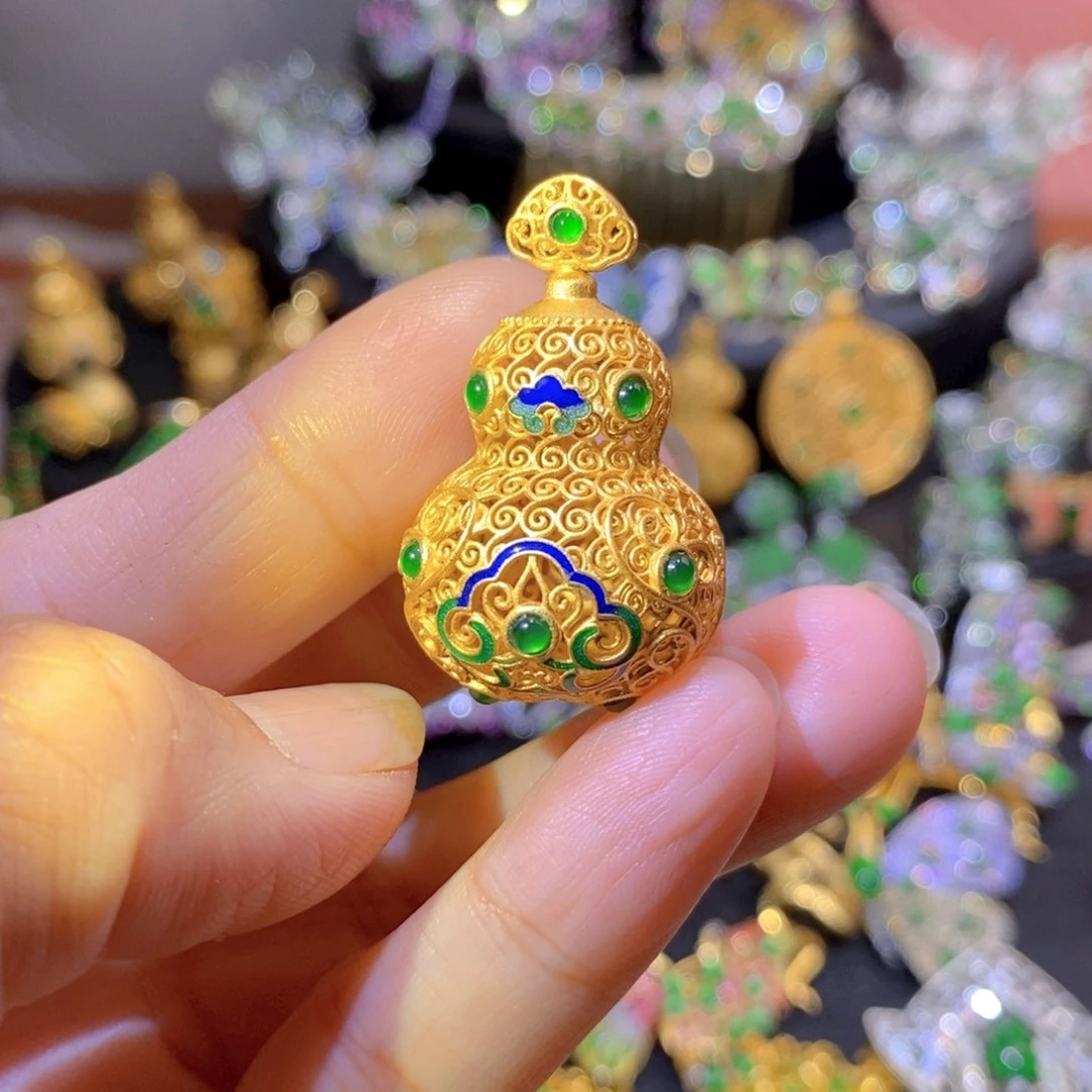 吊坠(不含链)银S925镶嵌翡翠