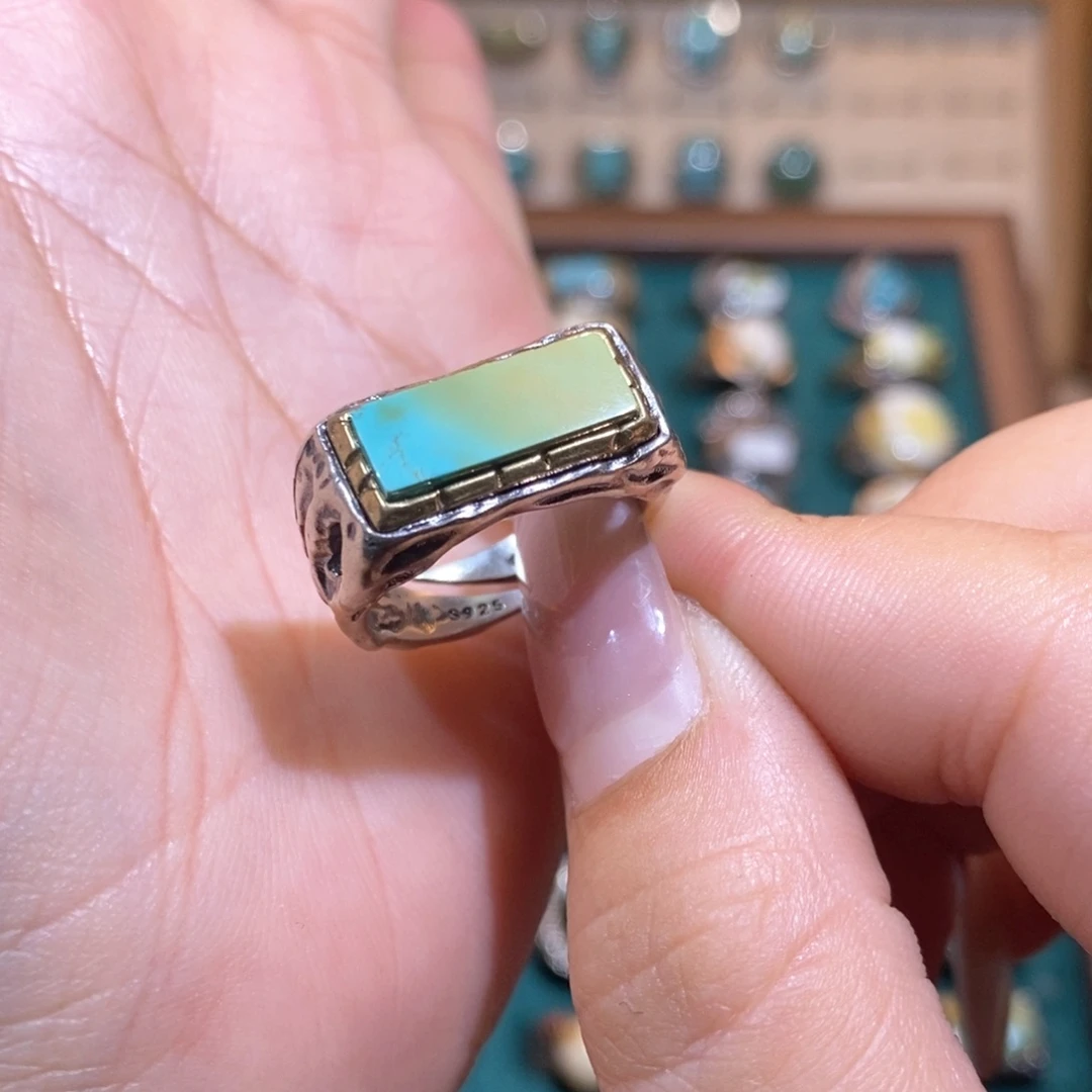 绿松石戒指银S925镶嵌c****i戒指