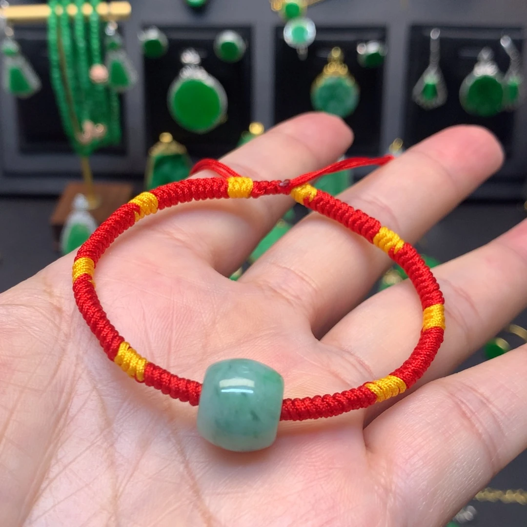 翡翠未镶嵌手链有纹裂