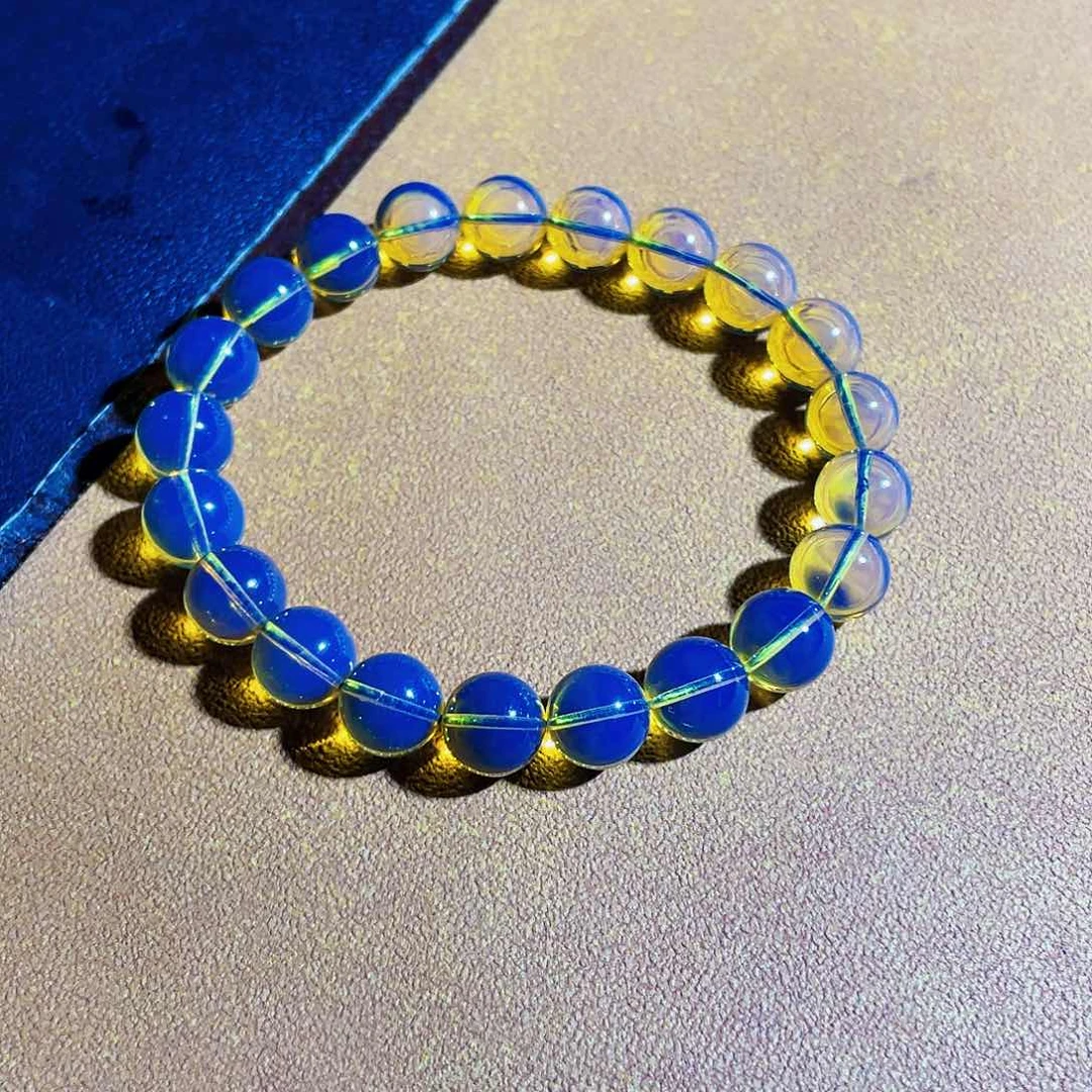 未镶嵌蓝珀裸石8手串天空蓝