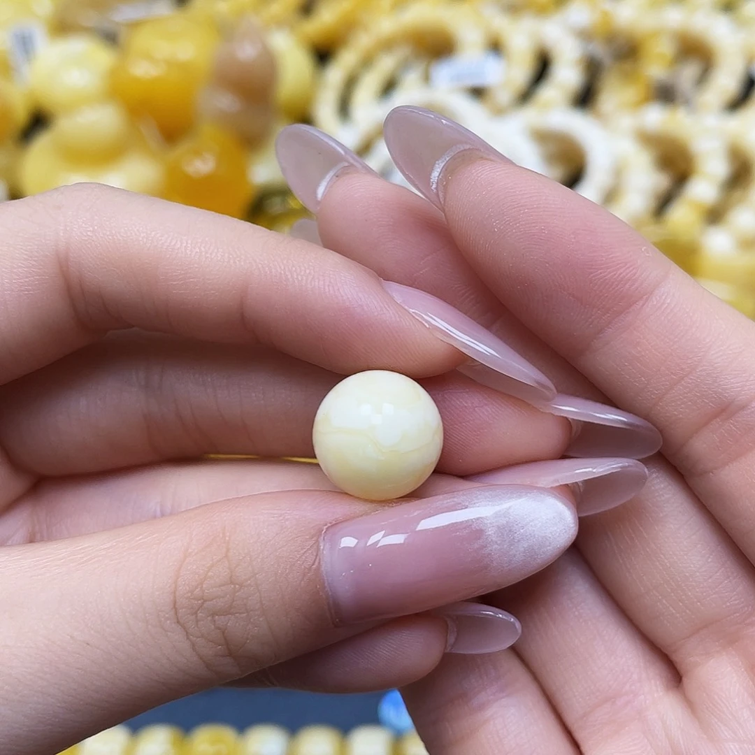 蜜蜡未镶嵌裸石圆珠13.4mm