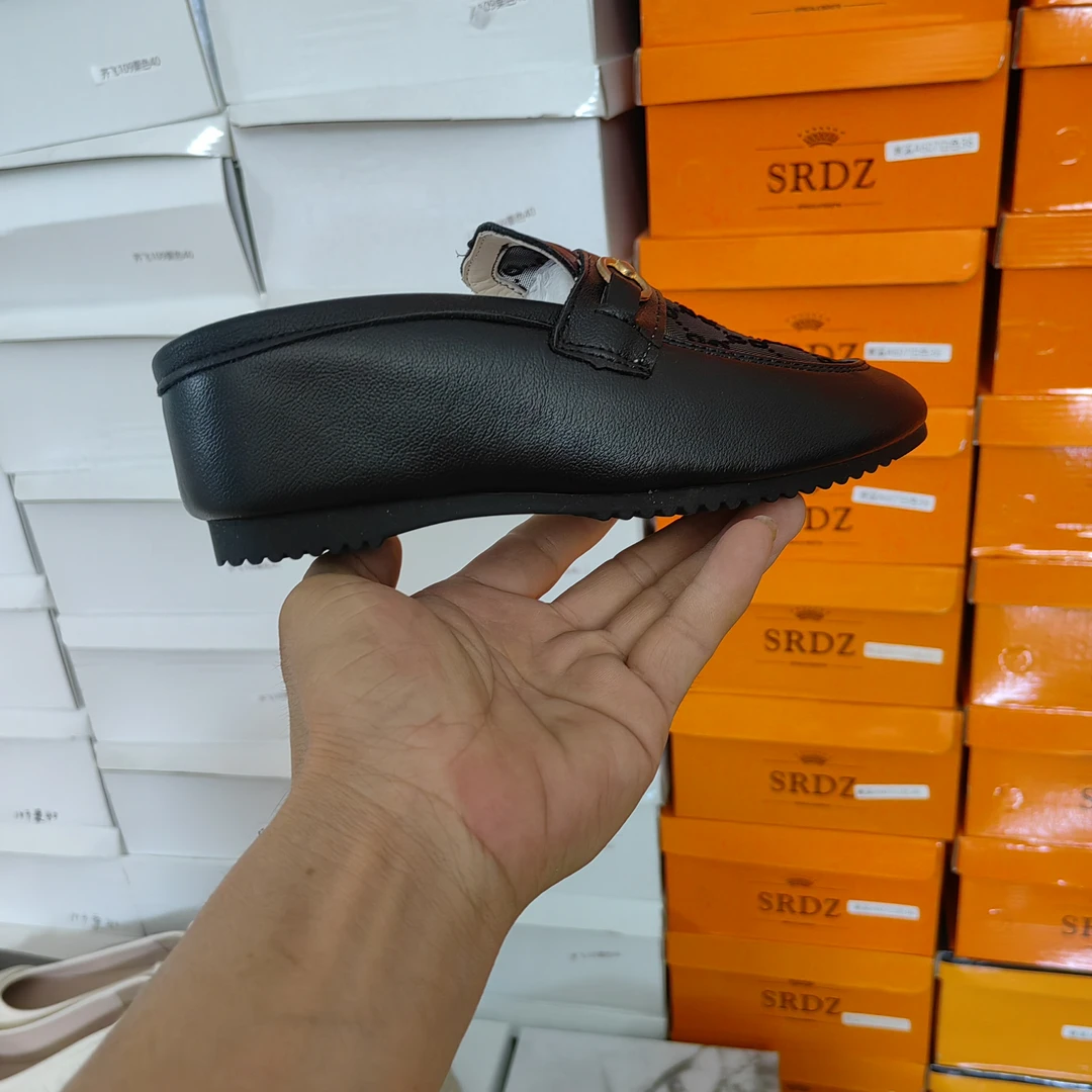 308网纱半拖女春夏季新款包头半拖鞋女外穿中跟粗跟凉拖鞋女