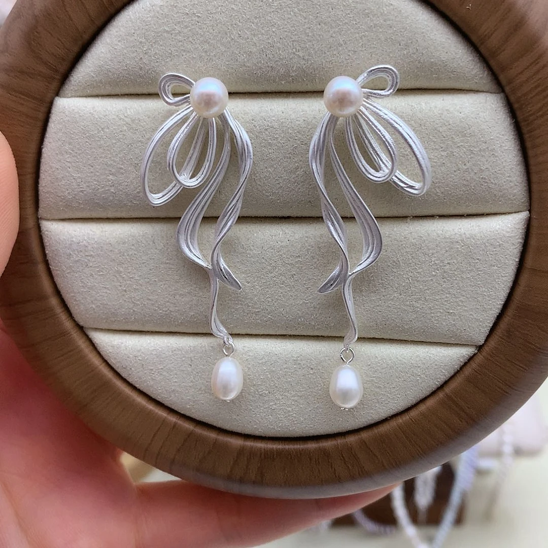 耳饰淡水珍珠银S925镶嵌