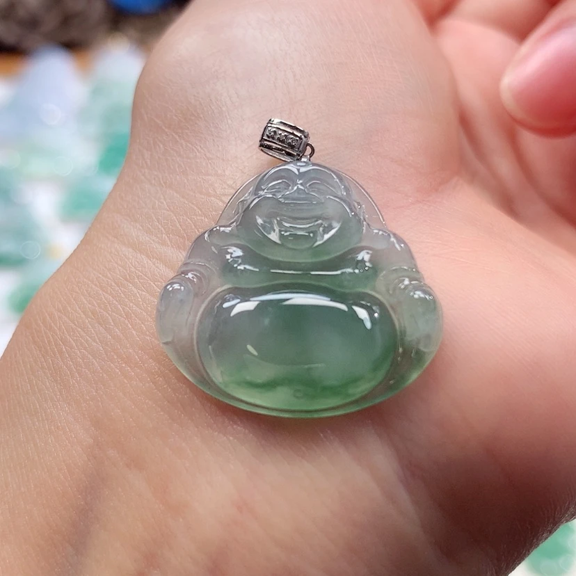 【闪购商品】翡翠18K金镶嵌吊坠(赠链)