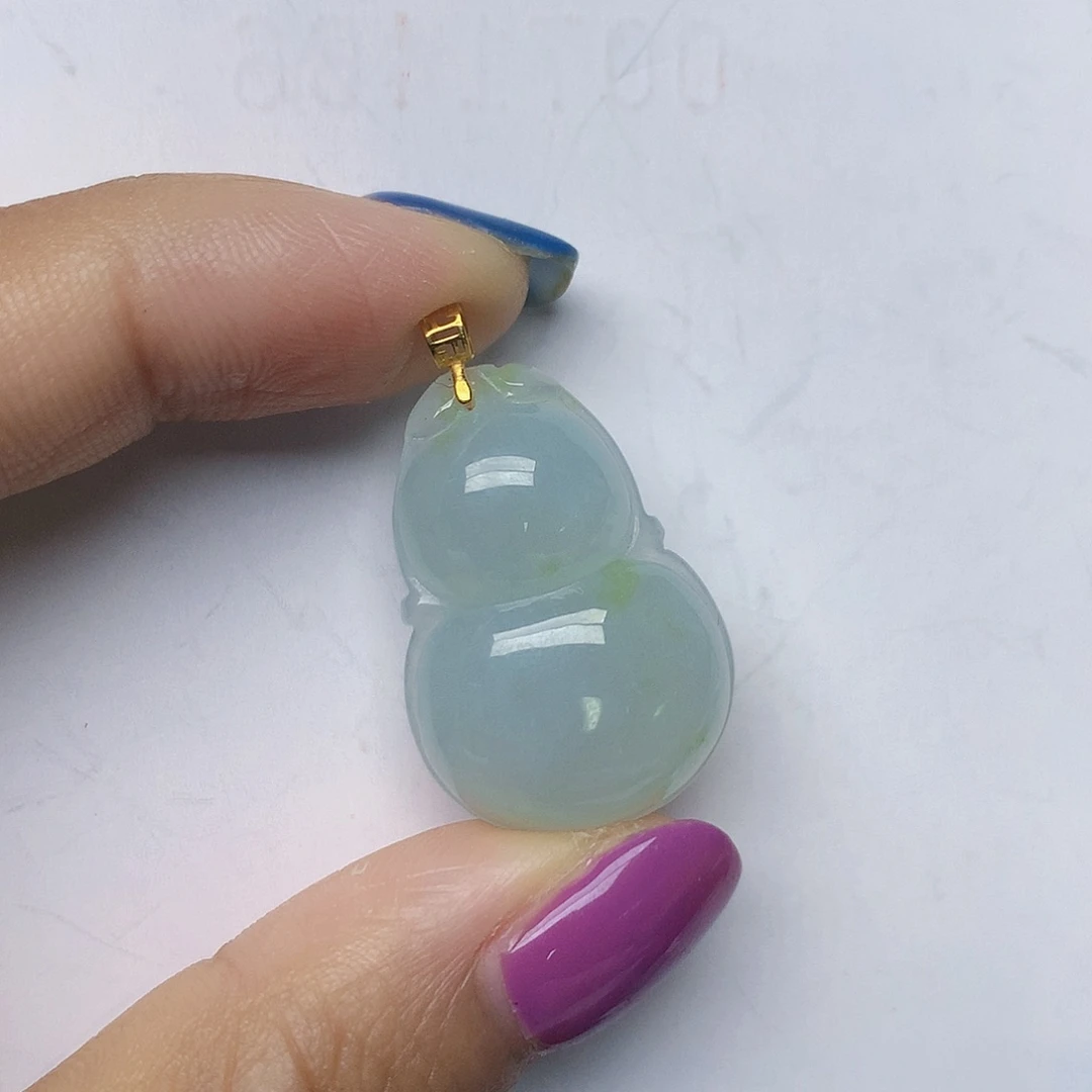 翡翠18K金镶嵌颈饰天然翡翠