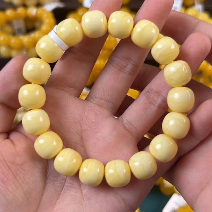 琥珀未镶嵌手链23.3g焦皮同料老型13mm ff