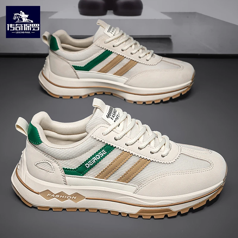 传奇保罗男鞋时尚男士休闲鞋网面透气软底运动鞋潮流跑步老爹潮鞋