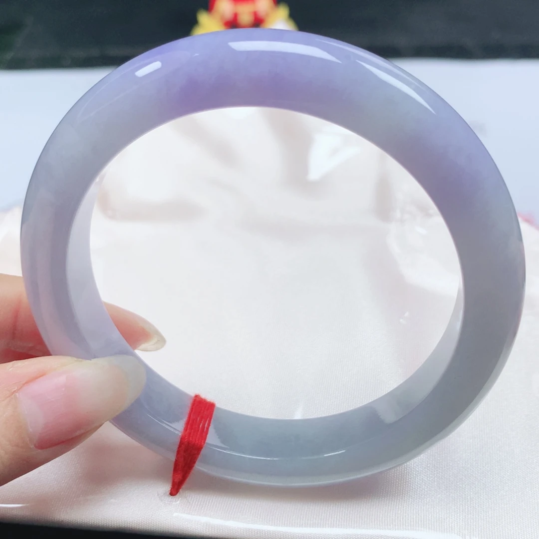 翡翠未镶嵌手镯翡翠63.0紫罗兰正圈