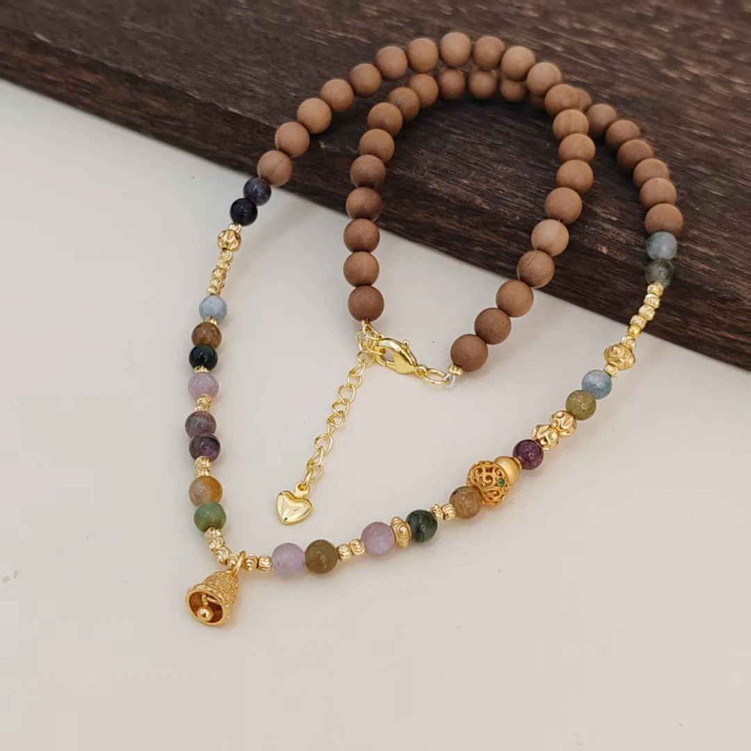 印度迈索尔正区老山檀碧玺设计款项链（多样性发其一）