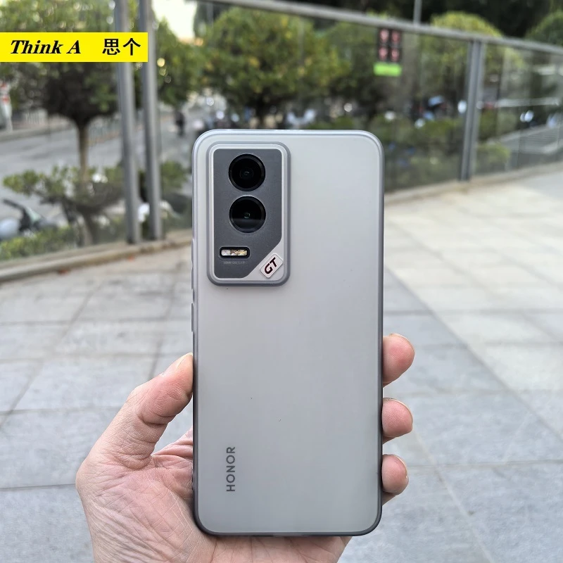 适用荣耀GT透灰磨砂手机壳精孔半透黑全包软壳高级感定制灰半透明