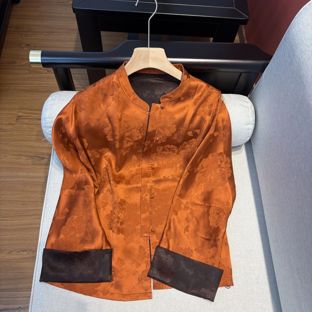 香云纱重缎提花上衣8107清仓