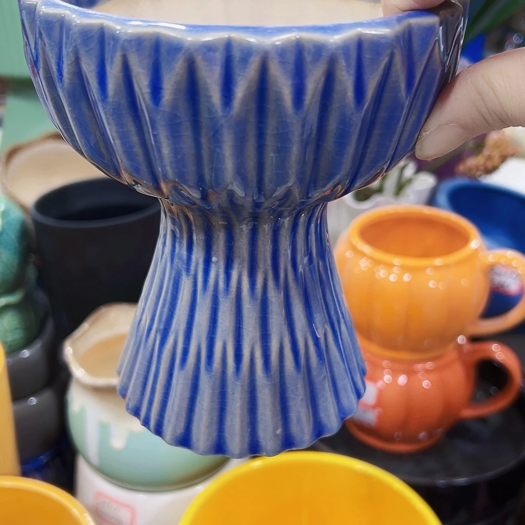 有孔，外贸尾单陶瓷花盆凑单10米包邮