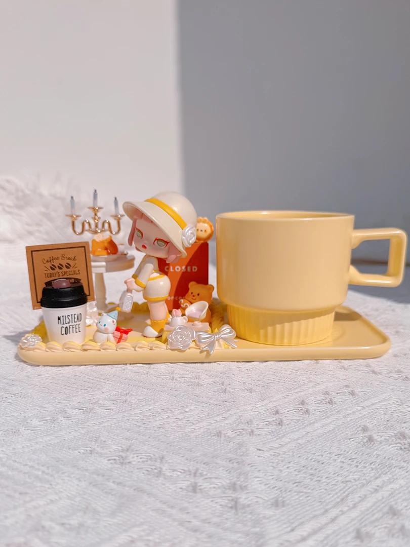 【气人小猪奶油胶原创手作】托盘水杯、燕麦杯、泡面碗