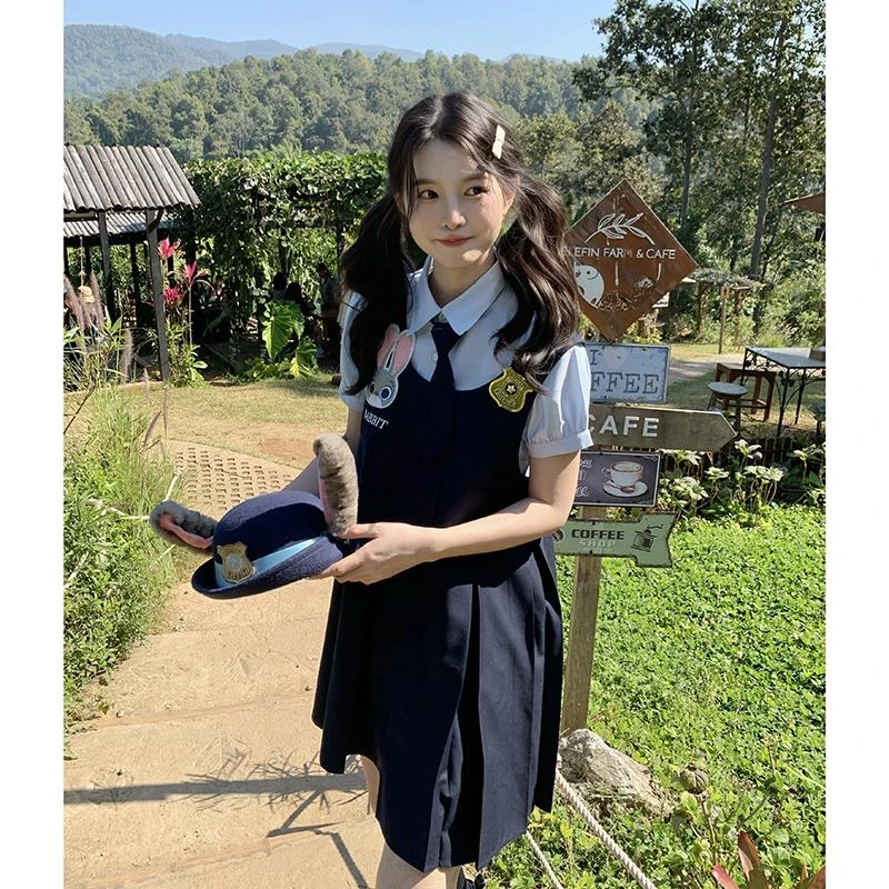 心动突击朱迪套装女可爱兔子警官连衣裙全套女夏新款原创设计jk