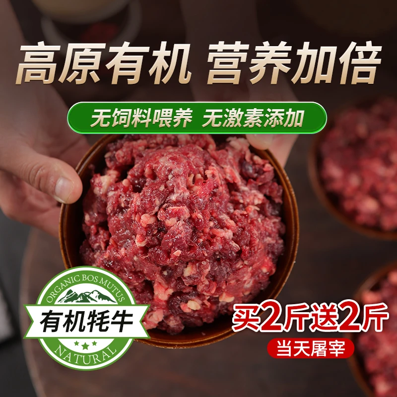 【买2斤送2斤】甘南有机牦牛牛肉馅清真草饲饺子包子