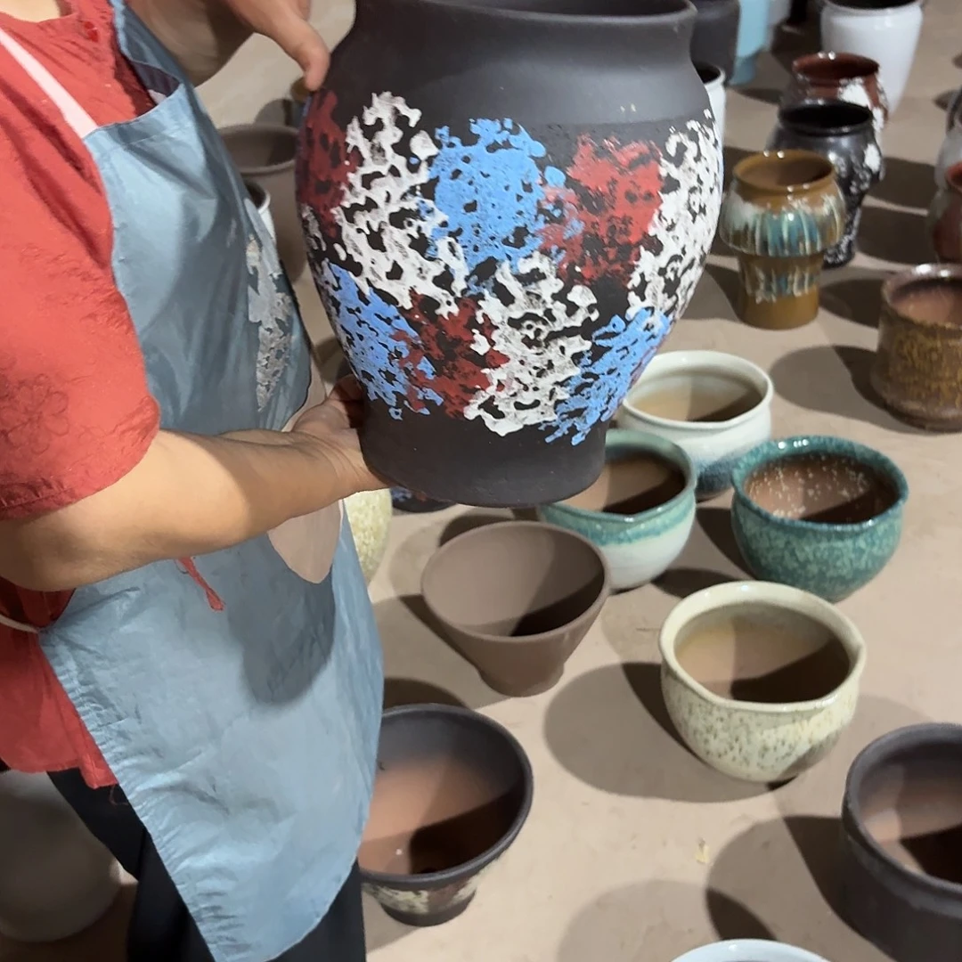 紫砂花盆口20高31